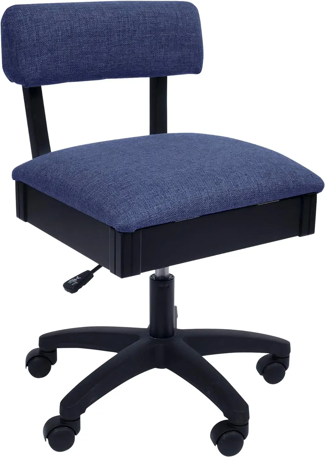 

H8130 Adjustable Height Hydraulic Sewing and Craft Chair with Under Seat Storage and Solid Fabric, Duchess Blue Fab