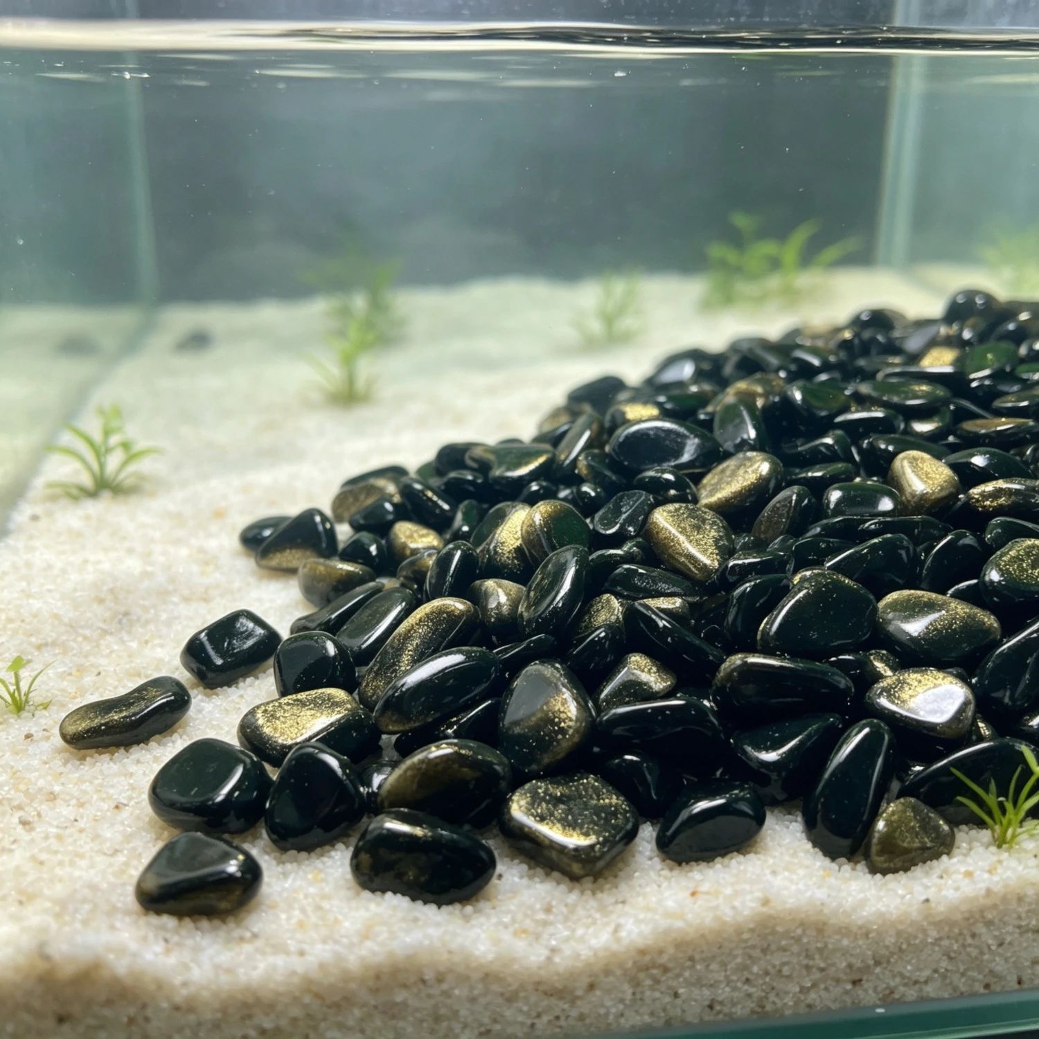 Natural Golden Obsidian Crystal Chips, Crushed Stone for Vase Filling, Aromatherapy Diffuser & Aquarium Landscaping