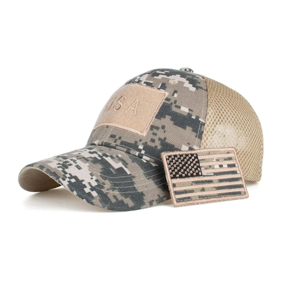 

Camouflage Male Baseball Cap Men Flag Caps Outdoor Sports Tactical Dad Hat Casual Hunting Hats gorras militares mens hat