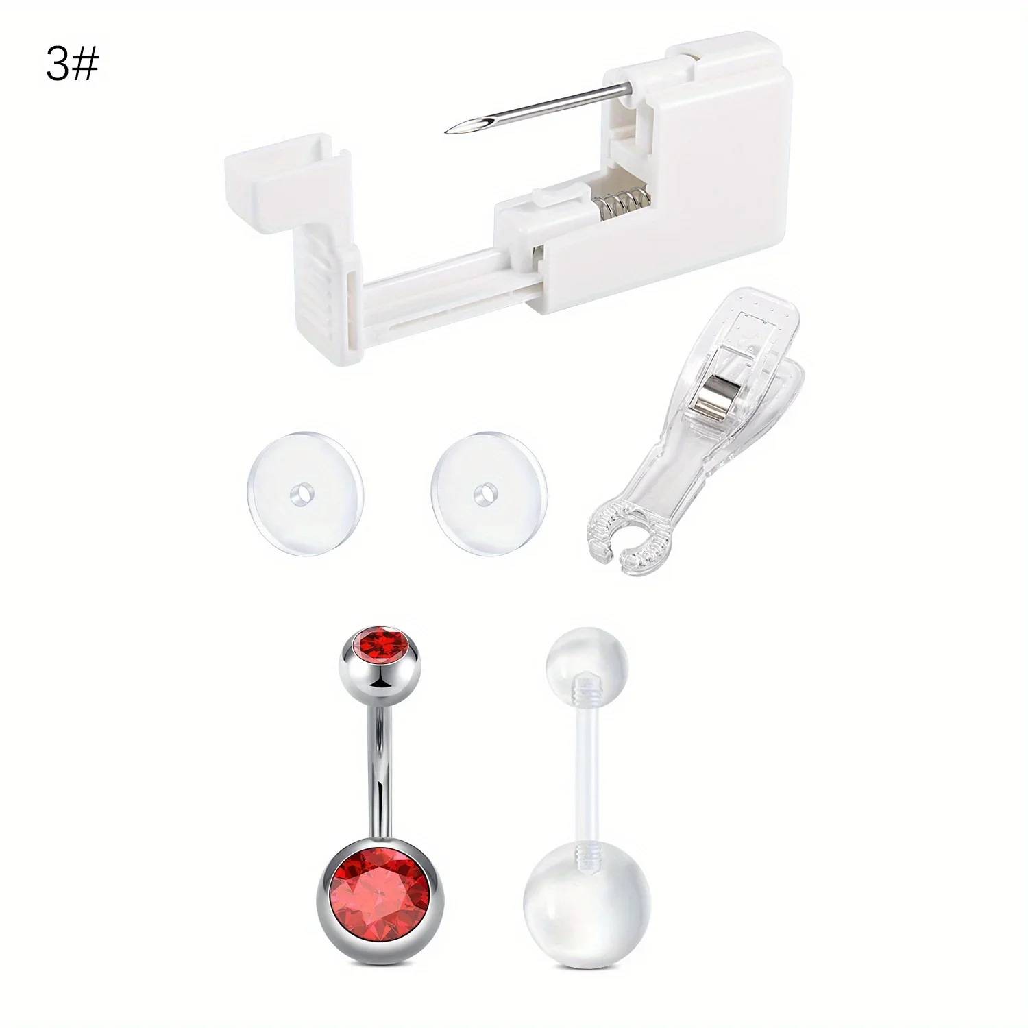 Belly Button Piercing Gun Kit, 6pcs Set
