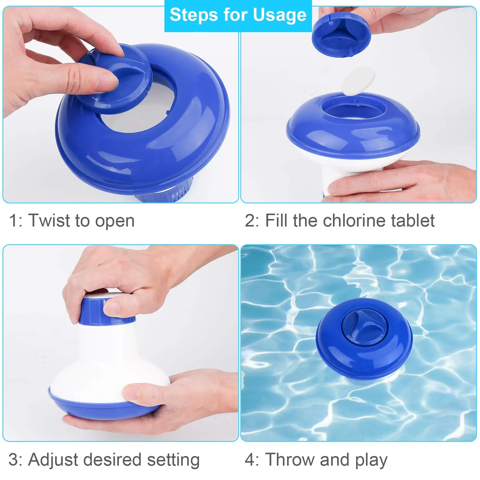 Floating Swimming Pool Chemical Floater Chlorine Bromine Tablets Floating Dispenser Applicator Swimming Spa Hot Tub Supplies
