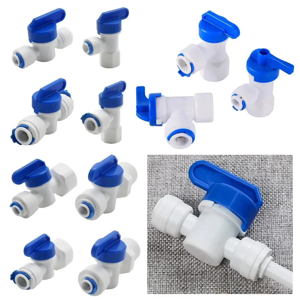 1 Uds válvula de bola de plástico recta de agua 1/4 "3/8" OD 1/4 "3/8" macho 1/2 "hembra manguera Reveser conector rápido rosca macho hembra