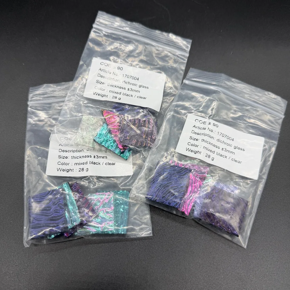 3 Bags Coe90 Fusing Art Glass DIY Materials Dichroic Glass for Microwave Kiln