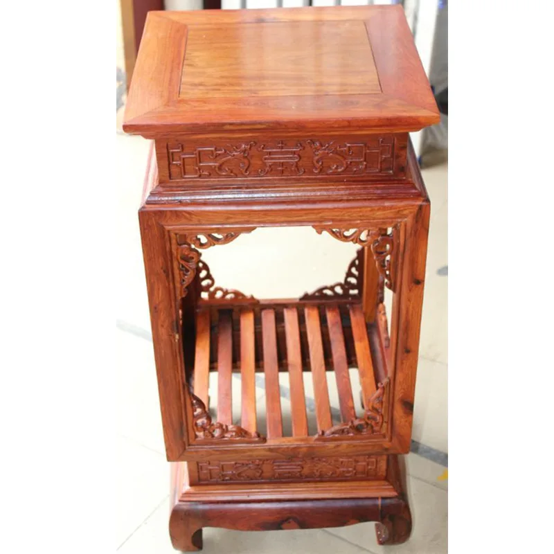 

Chinese style fragrant flower stand rosewood flower stand Myanmar rosewood double layer
