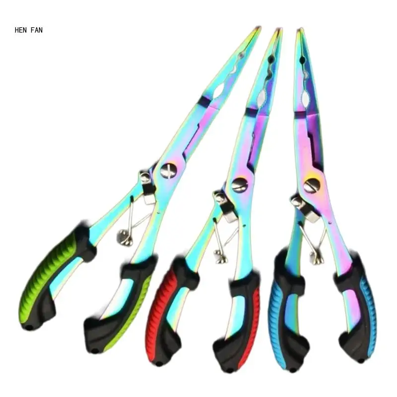 

Fishing Hook Plier Hook Remover Split Rings Plier with Lanyards for Freshwater M89D