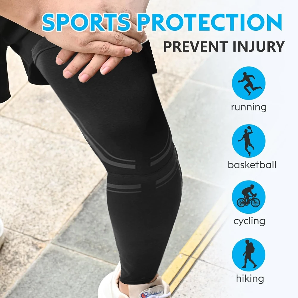 1/2 Stück Kompressions-Beinlinge für Laufen, Basketball, Fußball, Radfahren - Sportbekleidung für Männer & Frauen – Detail 9