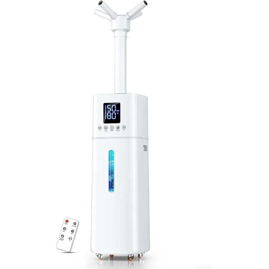 مرطب 15 لتر/4 جالون للغرف الكبيرة مع أغطية مخرج رذاذ 600 مل/ساعة يصل إلى 1200 قدم يتميز التحكم التلقائي في الرطوبة 72 ساعة Continuo