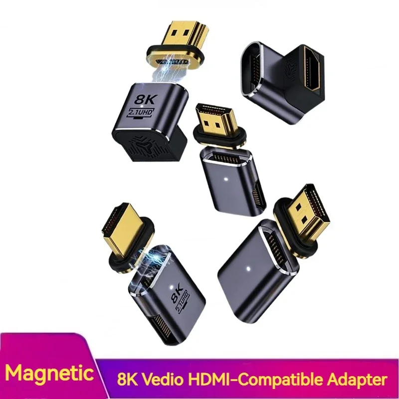 Magnetic HDMI-compatible Adapter 8K 60HZ Vedio Multiviewer Extensor OTG Converter Splitter Adaptador for Notebook Macbook Phone