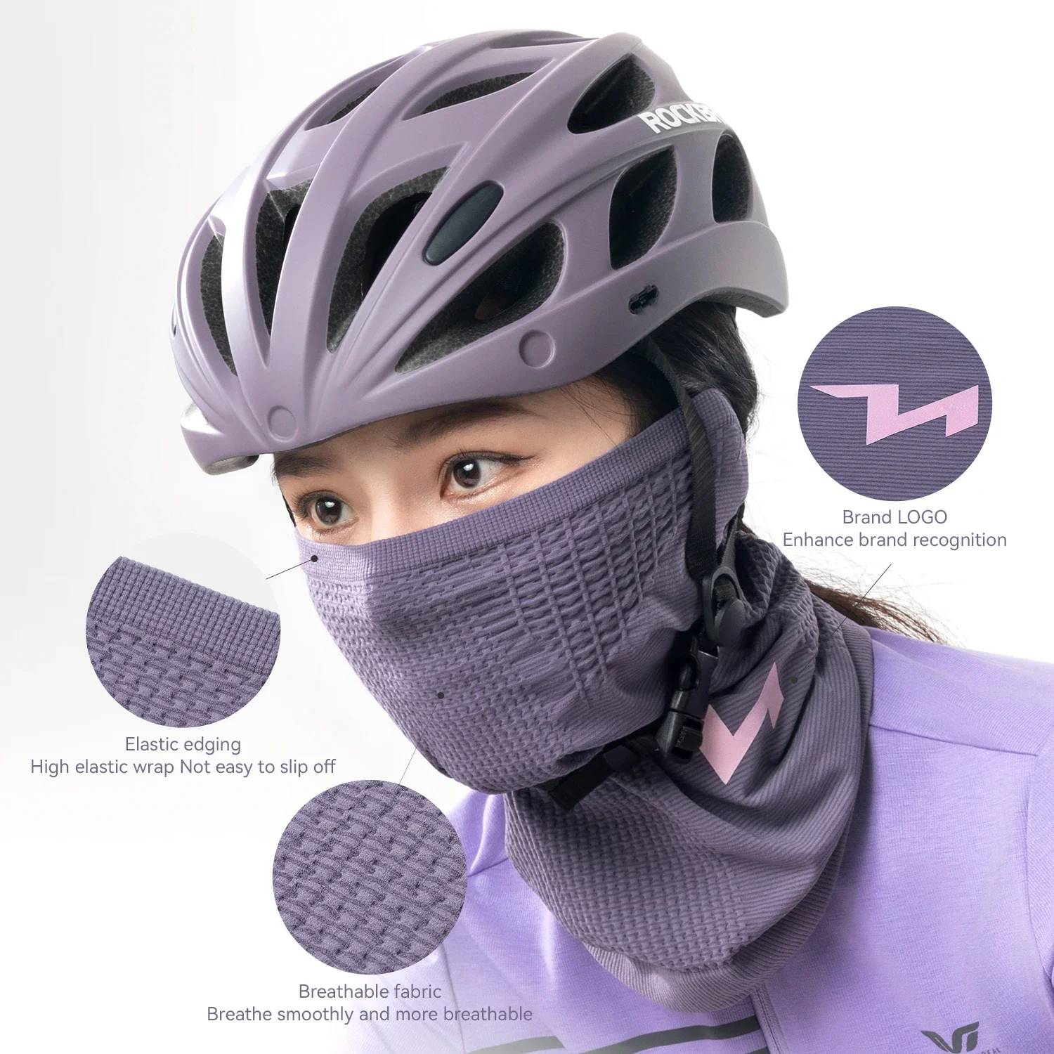 

ROCKBROS TVI Women Cycling Scarf Windproof Breathable Elasticity Bicycle Scarf Suitable for Cycling Commuting Style Facial Mask