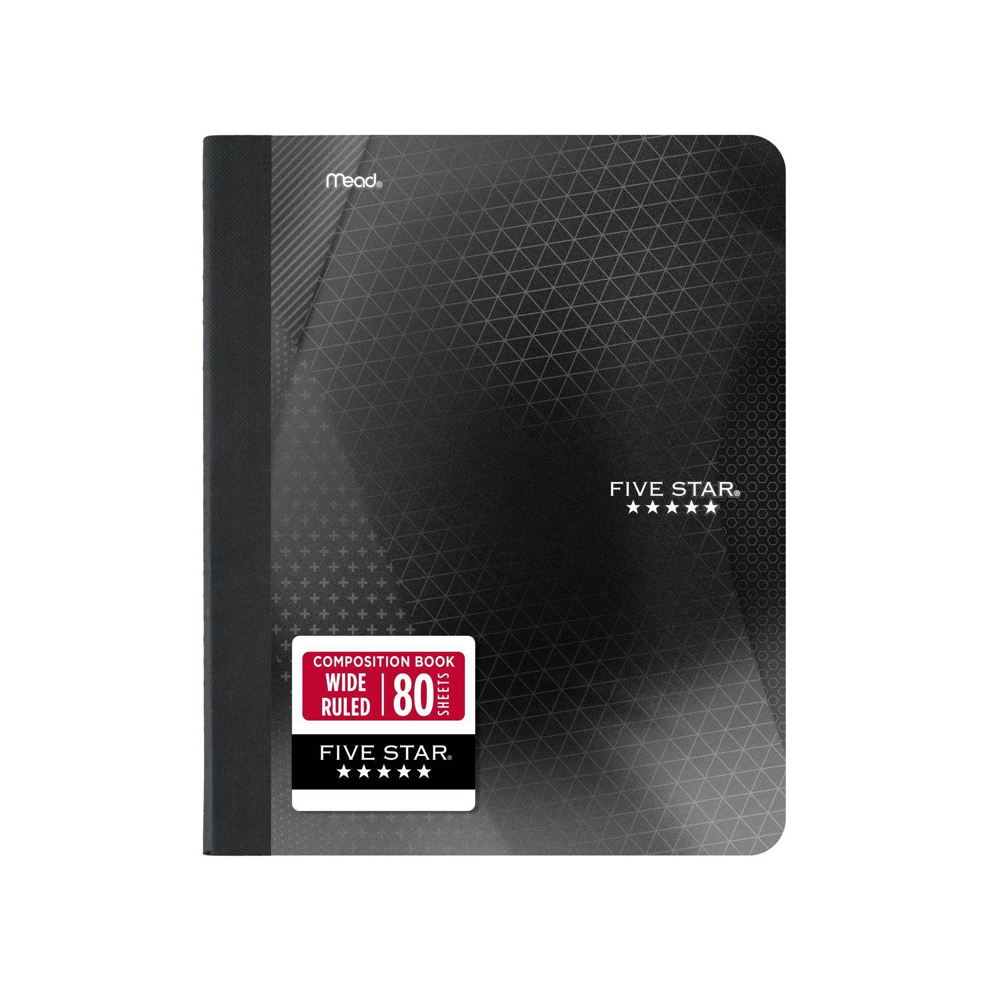 7.5"x9.75" Active Wide Ruled Composition Book Black