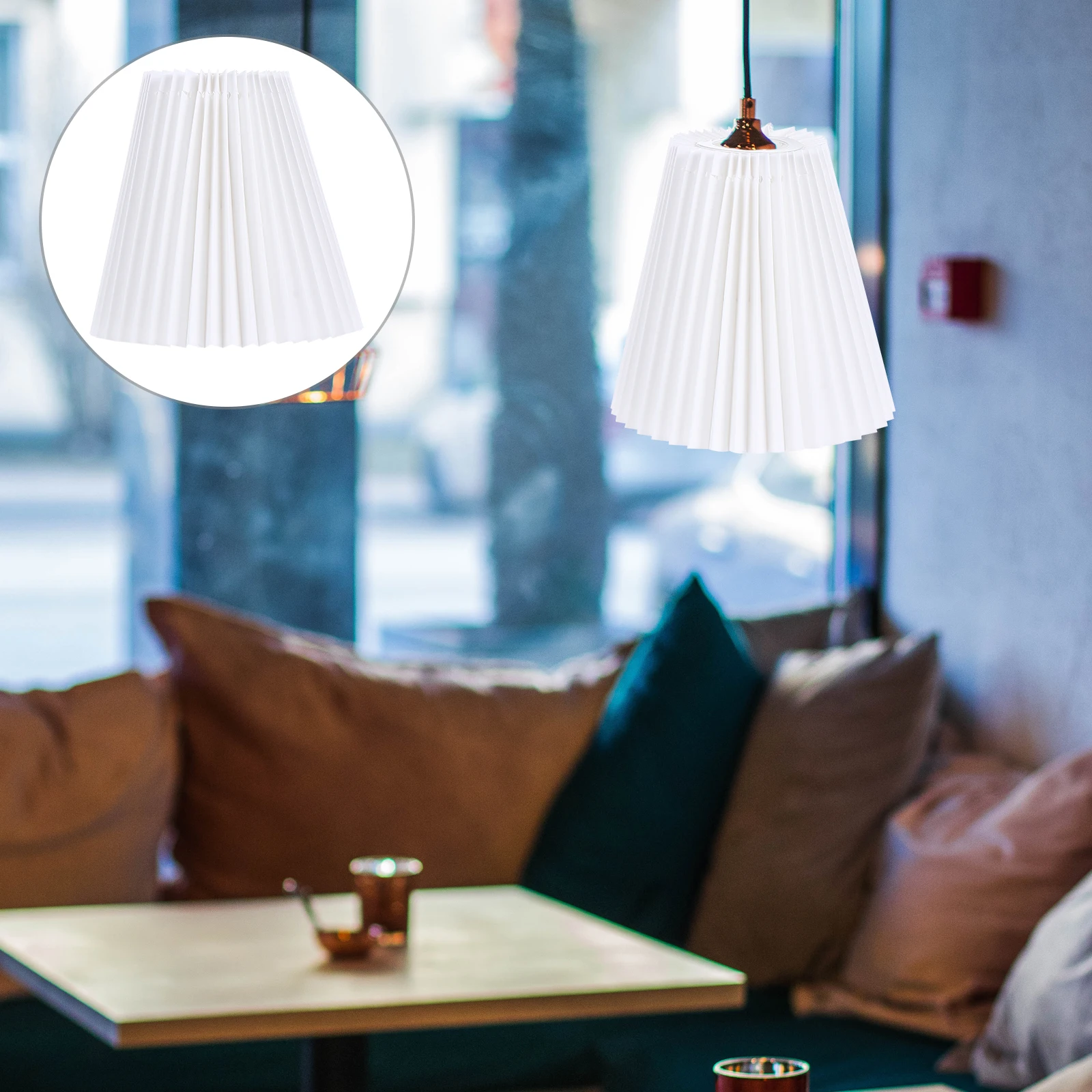 

Cloth Lampshade Table Lamp Cover Pleated Shade Decorative Warm Atmosphere Bedroom Living Room Lighting