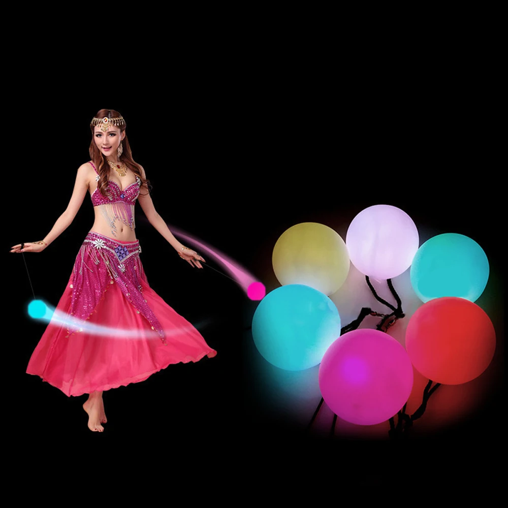 1PC luminous LED POI throwing ball for professional belly dance stage props and performance accessories