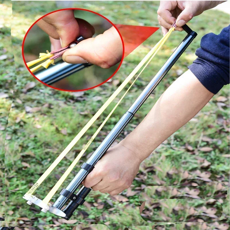 Slingshot Straight Rod High Precision Telescope High Power Red Laser Flat Rubber Band Stainless Steel Outdoor Hunting Slingsshot