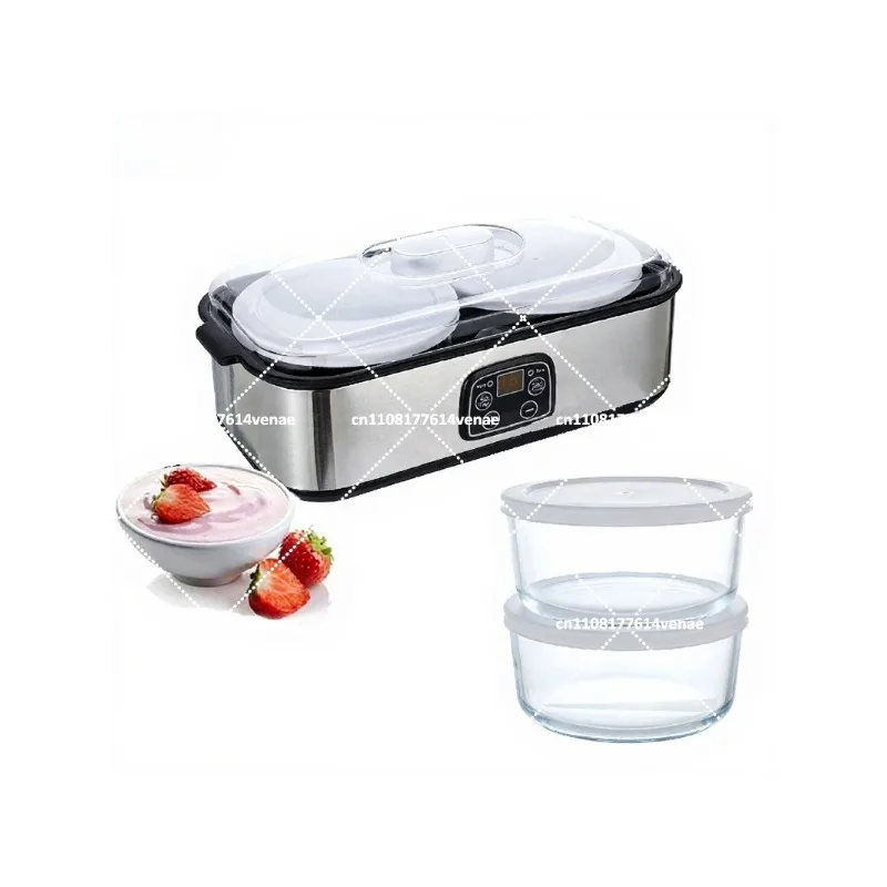2L Yogurt Maker, Large Capacity 2 Cup Household Machine for Milkshake, Jam, Ice Cream, Pudding & Fermentation