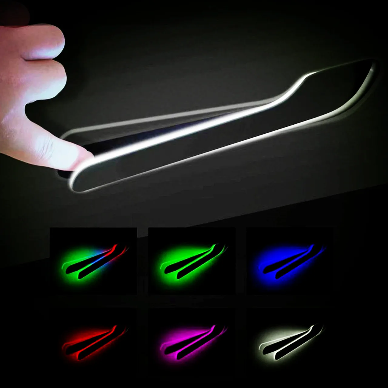2025Electric Auto Door Handles for Tesla 3 Model Y 2021+ Electric Door Handle New Upgrading Vehicle Parts Atmosphere Flow Light