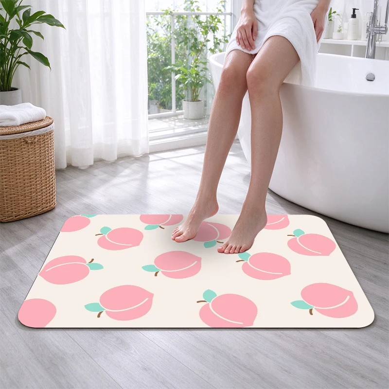 1 Piece Cute Pink Peach Pattern Carpet Soft and Comfortable All Seasons lightweight Easy to Care Home Decor Living Room Bedroom Dining Room Entryway for Winter Autumn