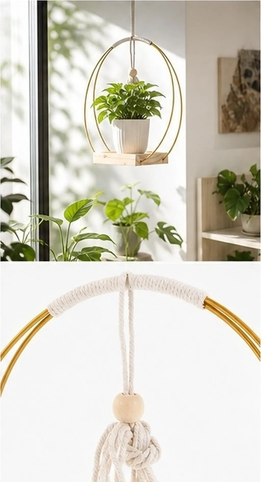 Versatile Thick Wood Hanging Flowerpot Holder Balcony Hanging Flower Pot Holder Patio Garden Stylish Planter Outdoor