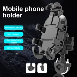 Motorcycle Bike Phone Holder with Shock Absorber Bicycle Handlebar Rearview Mirror Mount for 4.7-7.1 inch Smartphones Shockproof