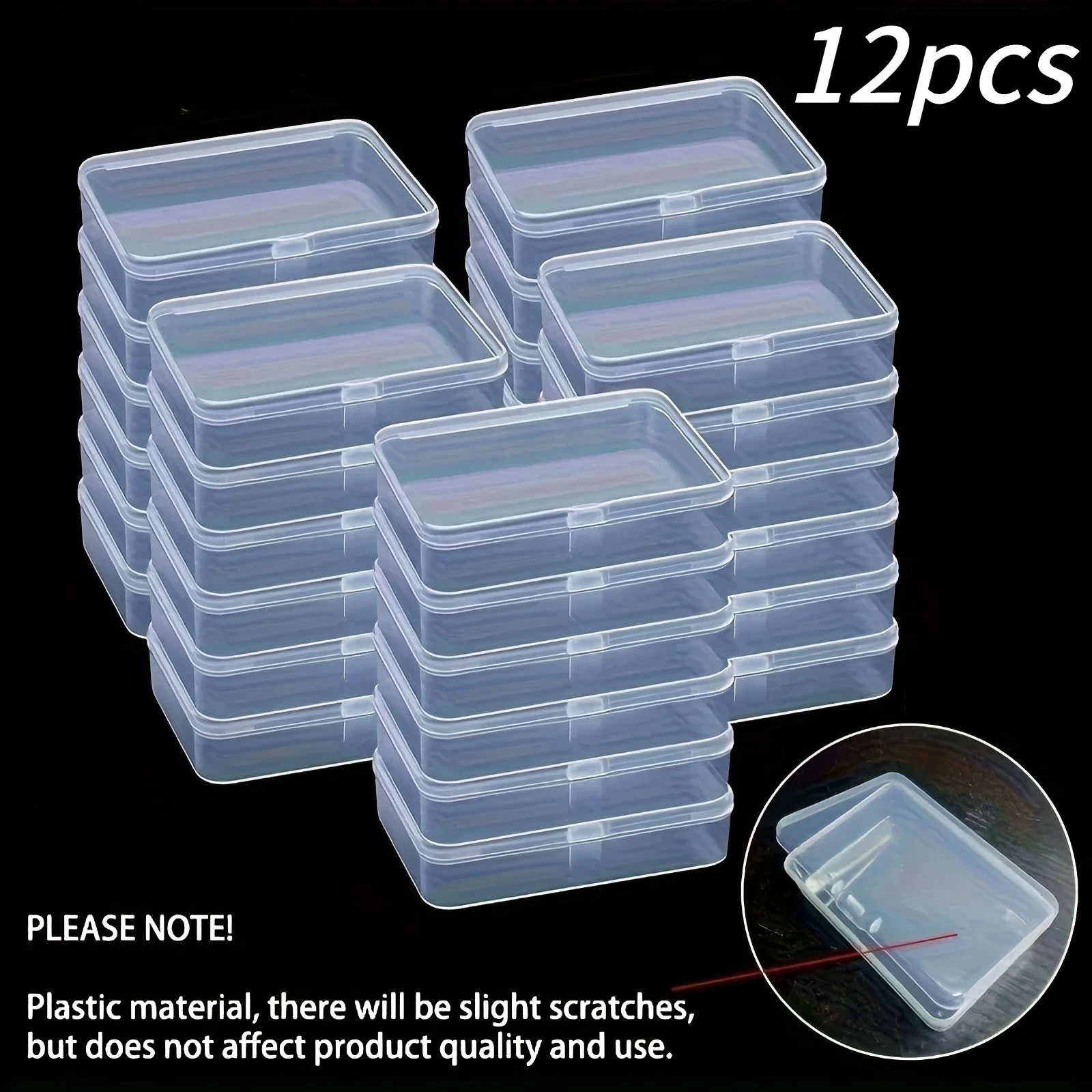 12er-Set Transparente PP-Kunststoff-Aufbewahrungsboxen Langlebige Behälter mit Sicherheitsverschlüssen für Bastelorganisation und Lagerung – Detail 6