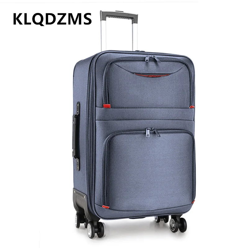 

KLQDZMS Luggage New 22"24"26"28 Inch Oxford Cloth Large Capacity Trolley Case Men's 20" Business Boarding Box Cabin Suitcase