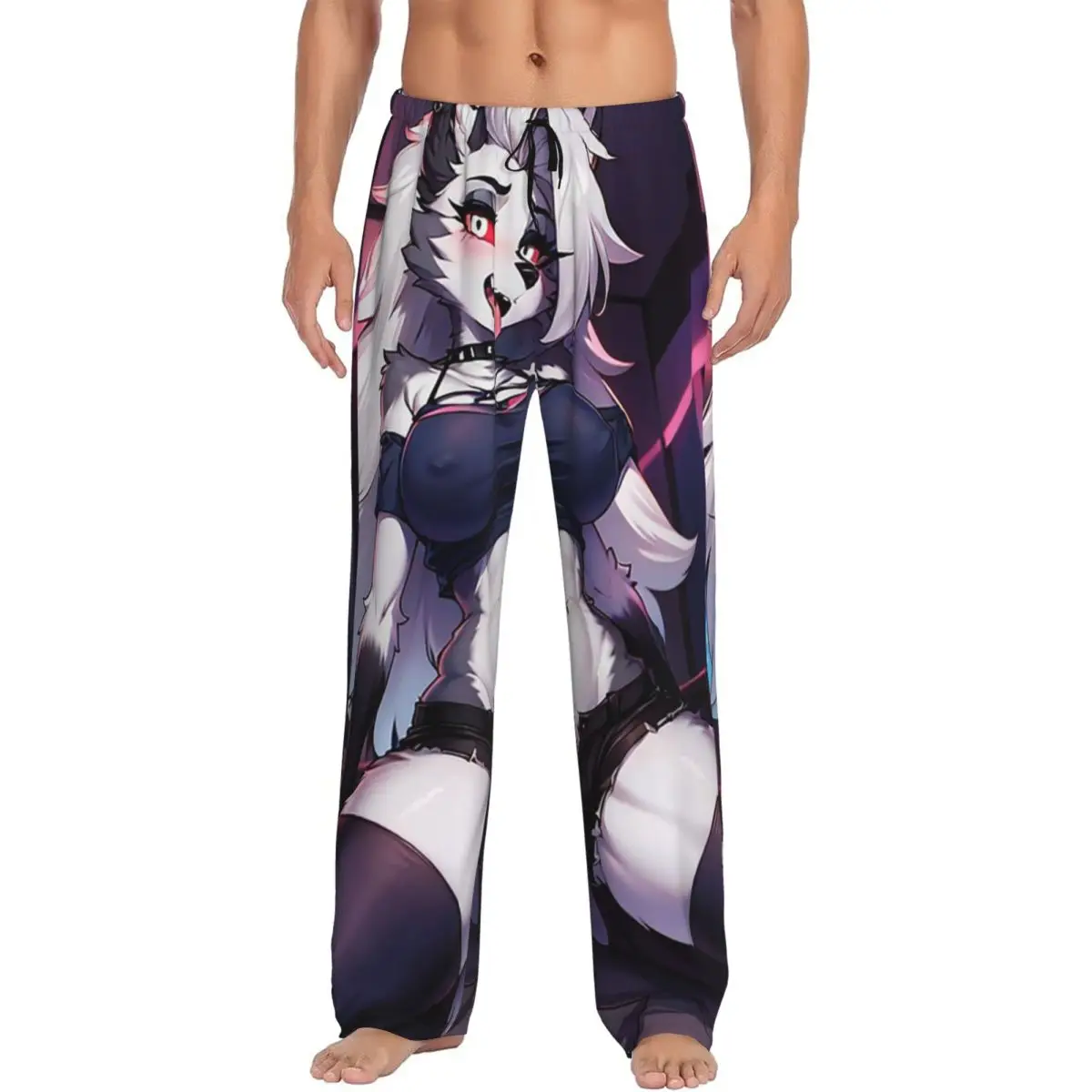 

Изготовленные на заказ пижамные штаны Helluva Boss Loona, мужская одежда для сна, штаны для сна с карманами