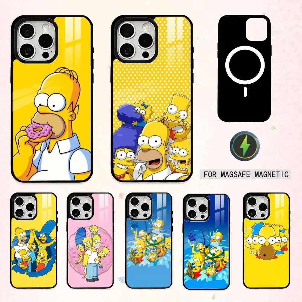 

C-Cute S-Simpsons C-Cartoon Phone Case For iPhone17,16,15,14,13,12,11 Plus,Pro Max Magnetic For Magsafe Wireless Charging