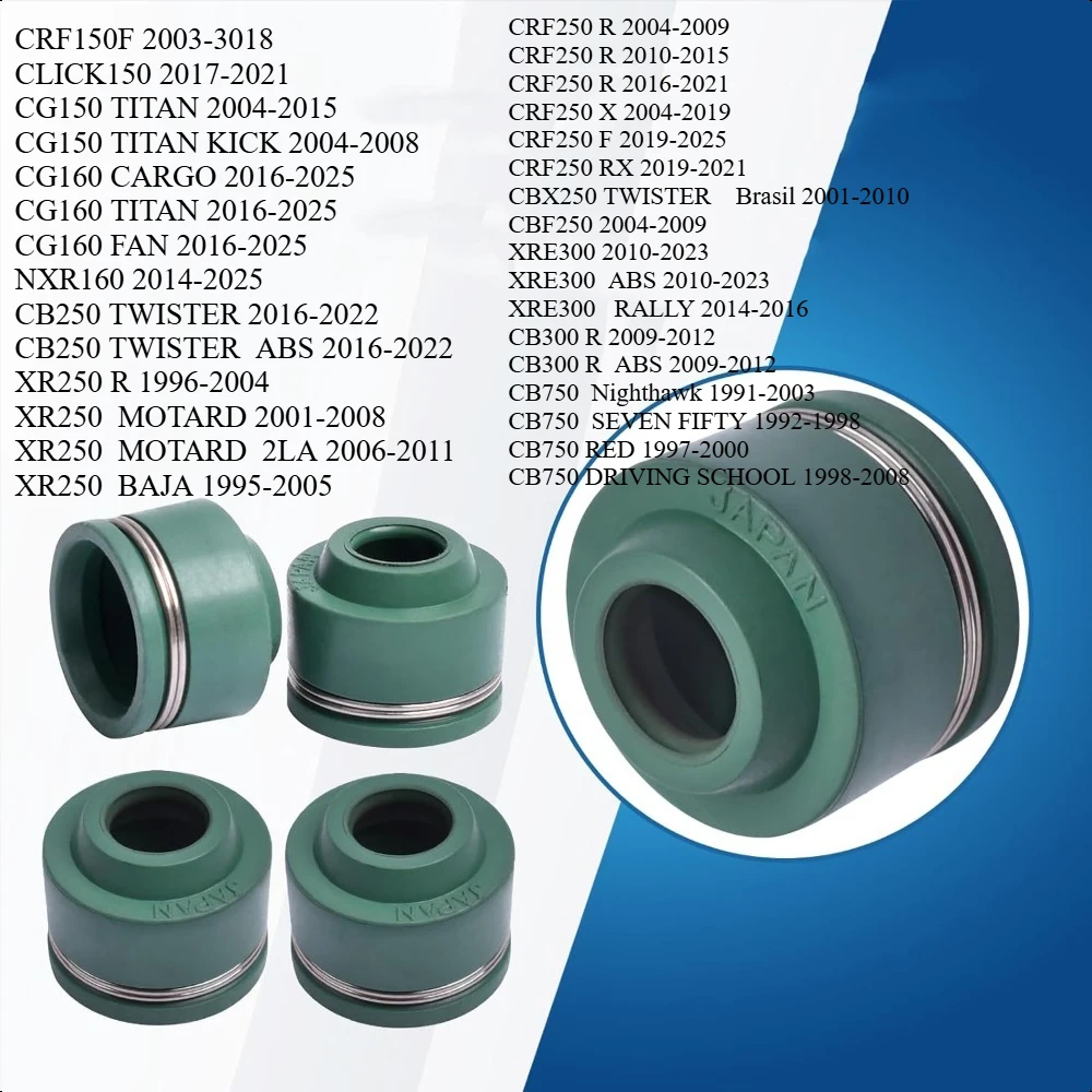

5mm Valve Stem Seals for Honda CRF250 CRF250F CRF150F CRF250RX CBX250 CB250 XR250R XR250 XRE300 CB300R CB750 CG150 CG160 NXR160