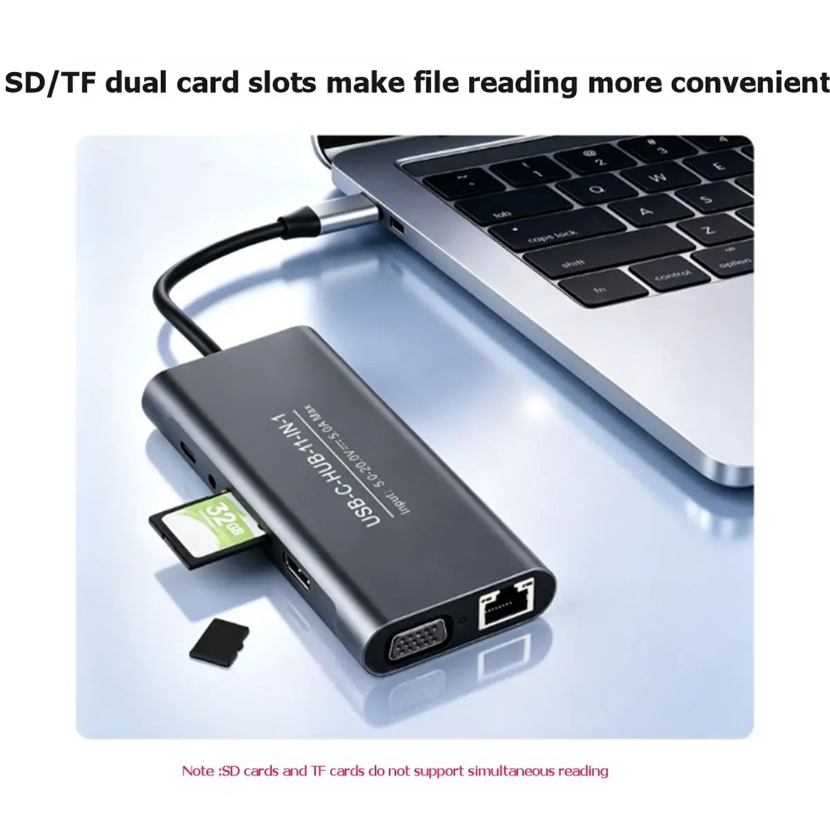 11-in-1 USB C Hub Docking Station 4K 30Hz -Compatible Multiport Adapter with USB 3.0 Ports PD 100W Fast Charging