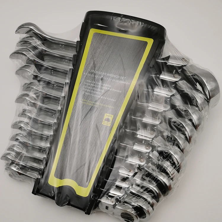 Professional 12pcs 8-22mm Soft Head Ratchet Combination Wrench Set Wrench Ratchet Wrench Set