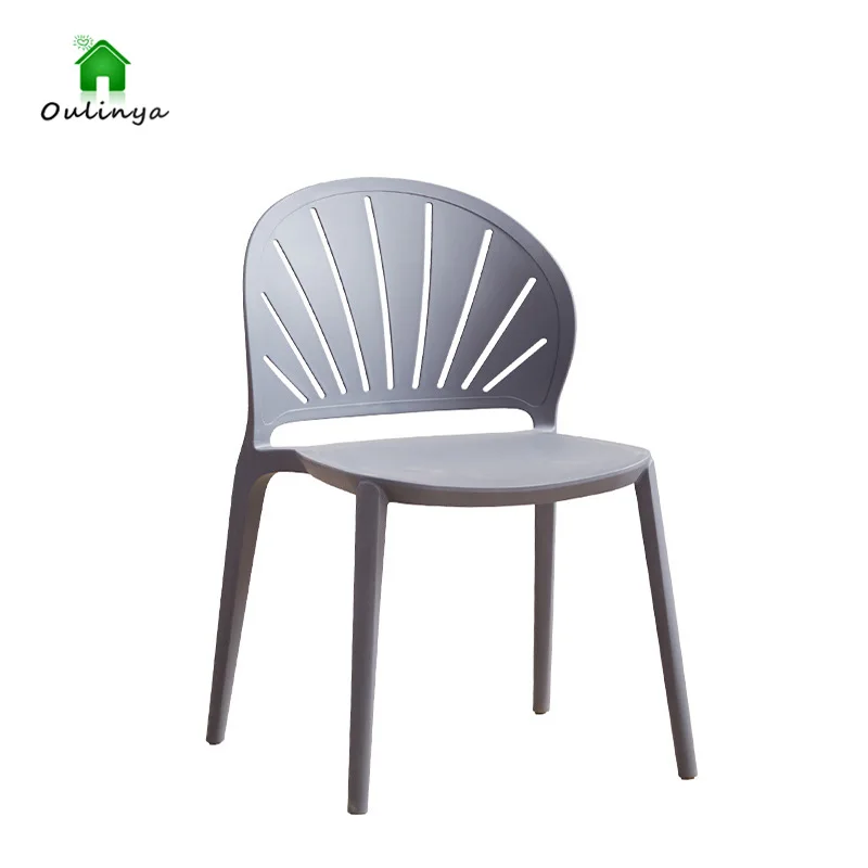 Creative Plastic Backrest Leisure Chair Ergonomic Adult Desk Chair Cheap Negotiation Chair For Canteen Coffee Shop Household Use