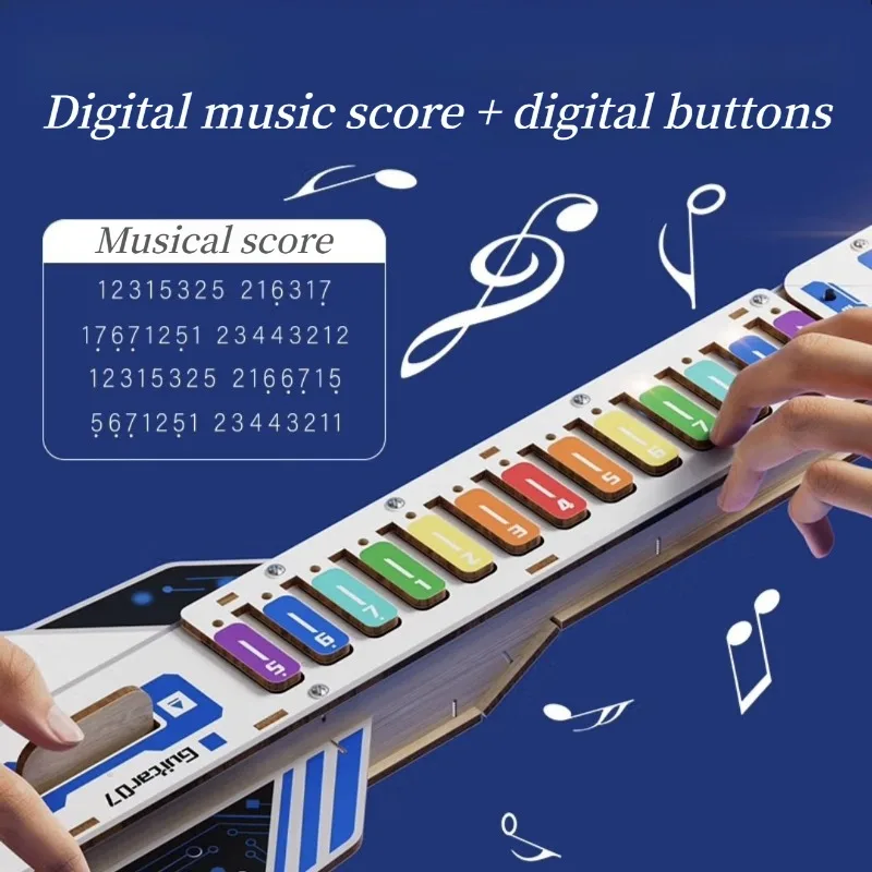 DIY ストリングレスエレキギターキット子供科学技術教育玩具ギター子供自己組み立て音楽玩具材料キット