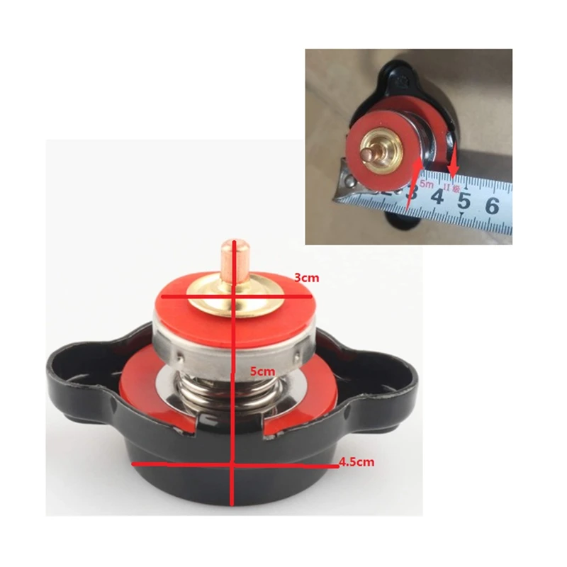 3X High Pressure Radiator Cap With Temperature Gauge, 1.8 Bar Radiator Cap 25.6Psi For Honda, Kawasaki, Suzuki, Yamaha