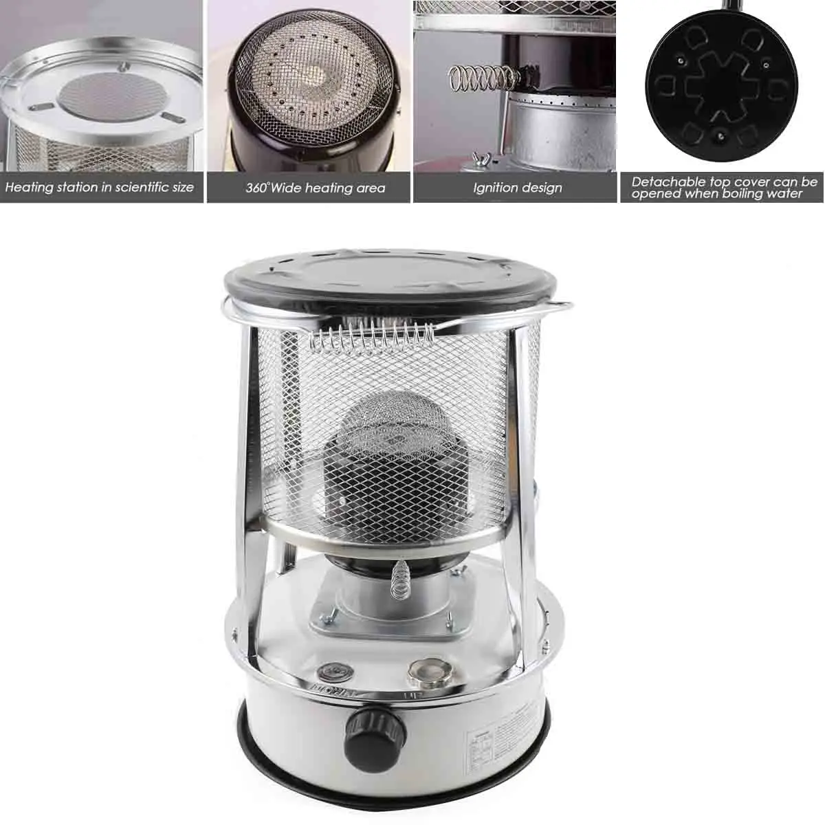 Estufa de queroseno de 6L para exteriores, calentador de combustible portátil diésel, quemador de cocina de calefacción de aceite para interiores, pesca en hielo, Camping, hogar