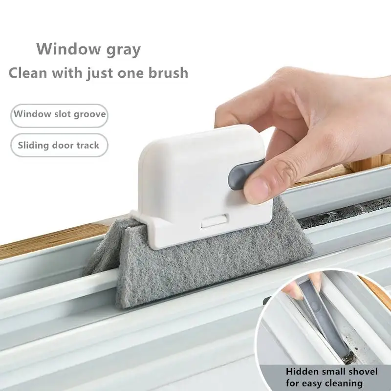 2-in-1 Window Frame Groove Track Cleaning Brush Groove Cleaning Tool Sliding Door Cleaning Tool Handheld Gap Cleaner