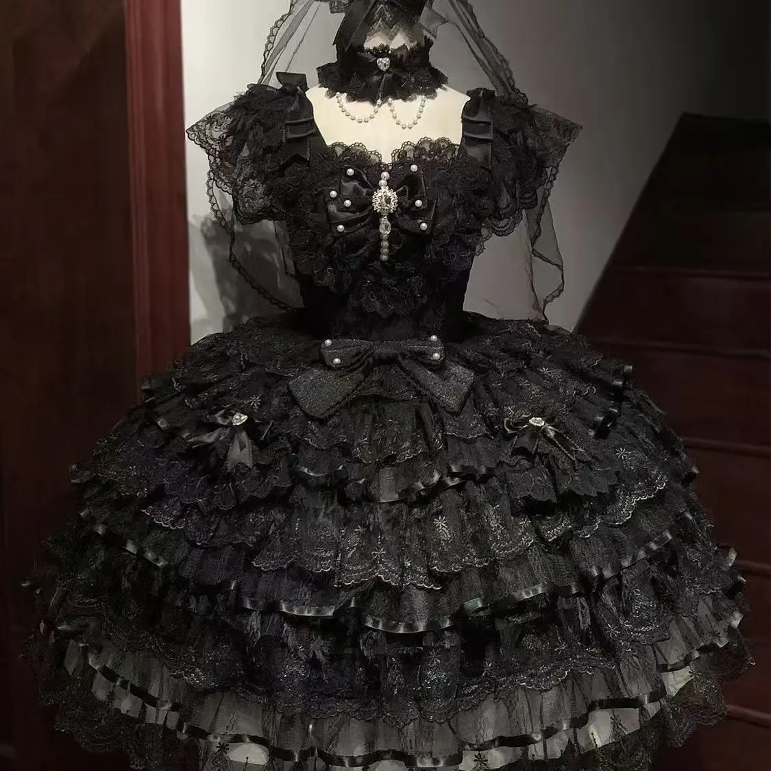 Cosplay Clothing Girls Vintage Elegant Holiday Party Dress 2026 Summer Lolita Strap Dress Japanese Sweet Kawaii Style Y2K Lace