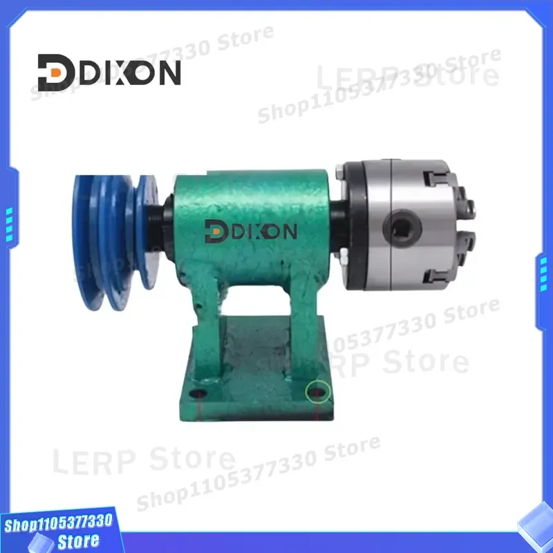Type 200 Belt Drive Lathe Spindle with Three Jaw Chuck Power Head for Metalworking Machine Tool Accessories High Precision