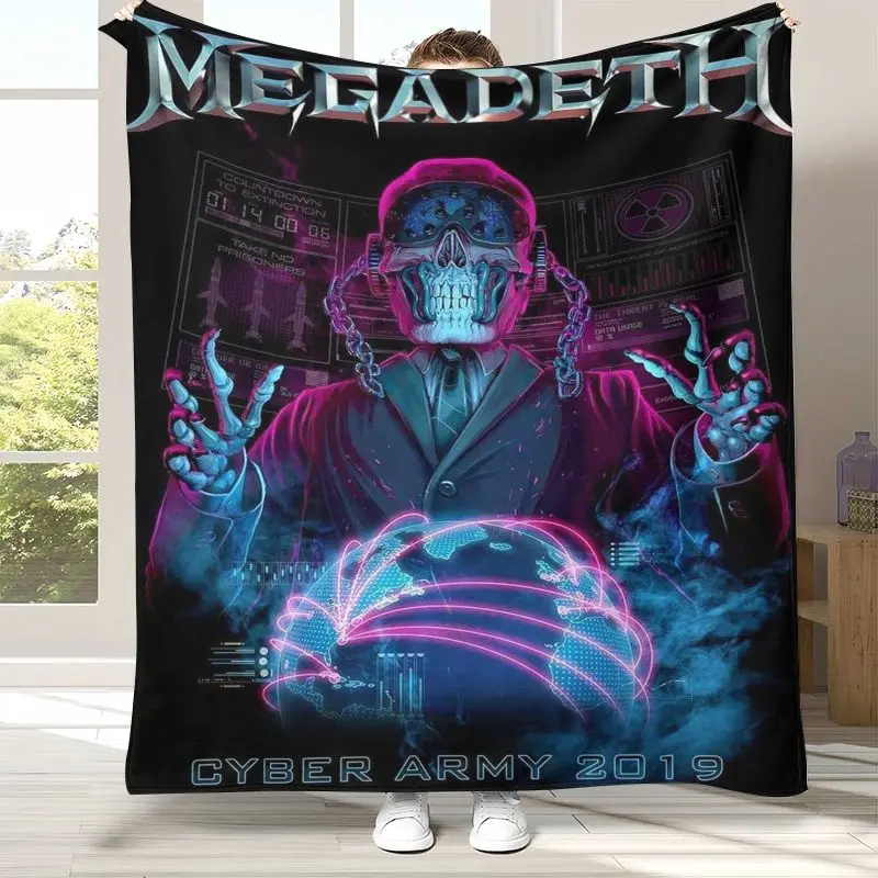 Sign M-Megadeth Heavy Metal Band Soft Flannel Throw Blanket,Cozy Warm Blanket for Bed,Sofa,Living Room,Picnic,Home Decor,Gift