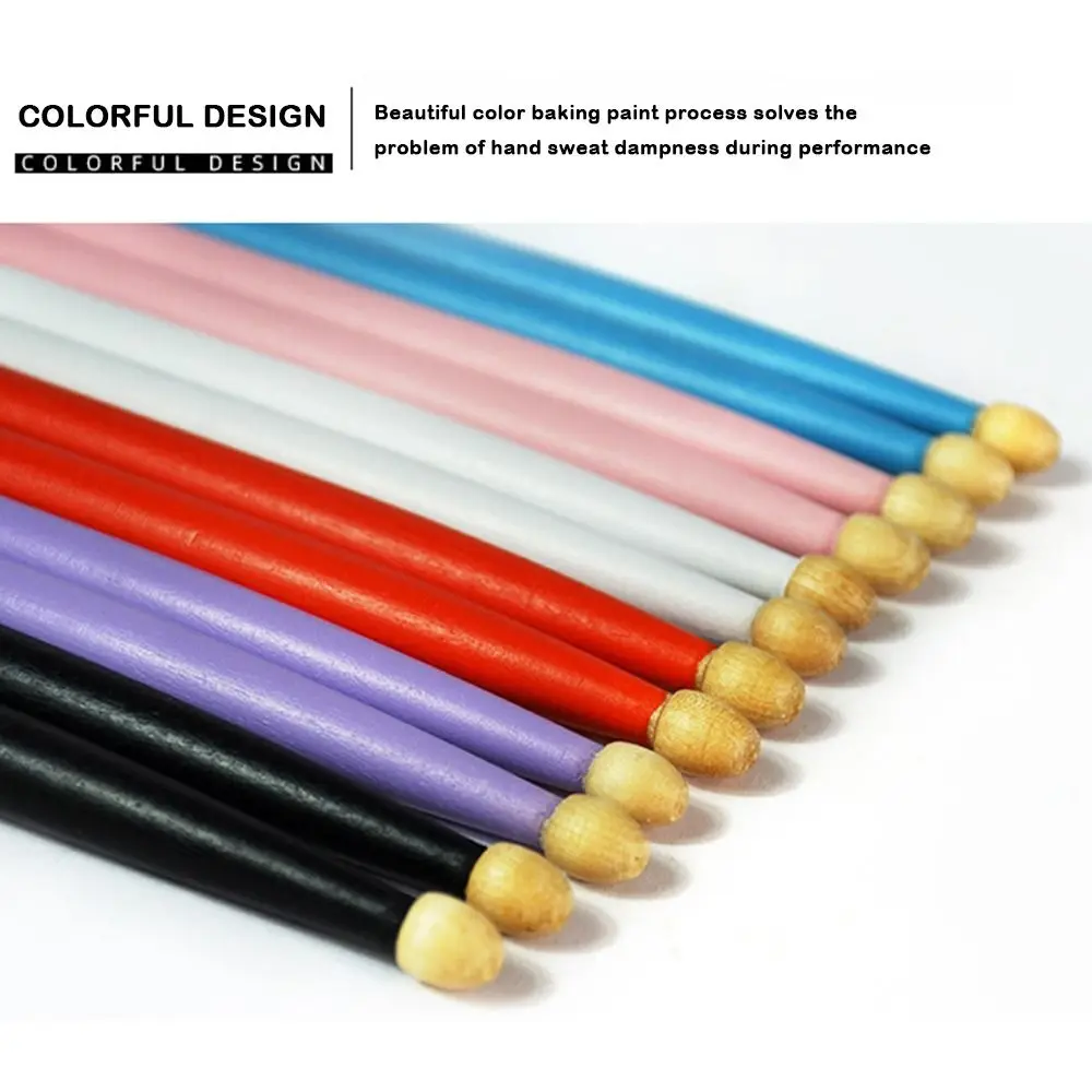 High Quality Wood Drumsticks 5A Multicolor Drum Sticks Drum Mallets Beginners Stage Performers