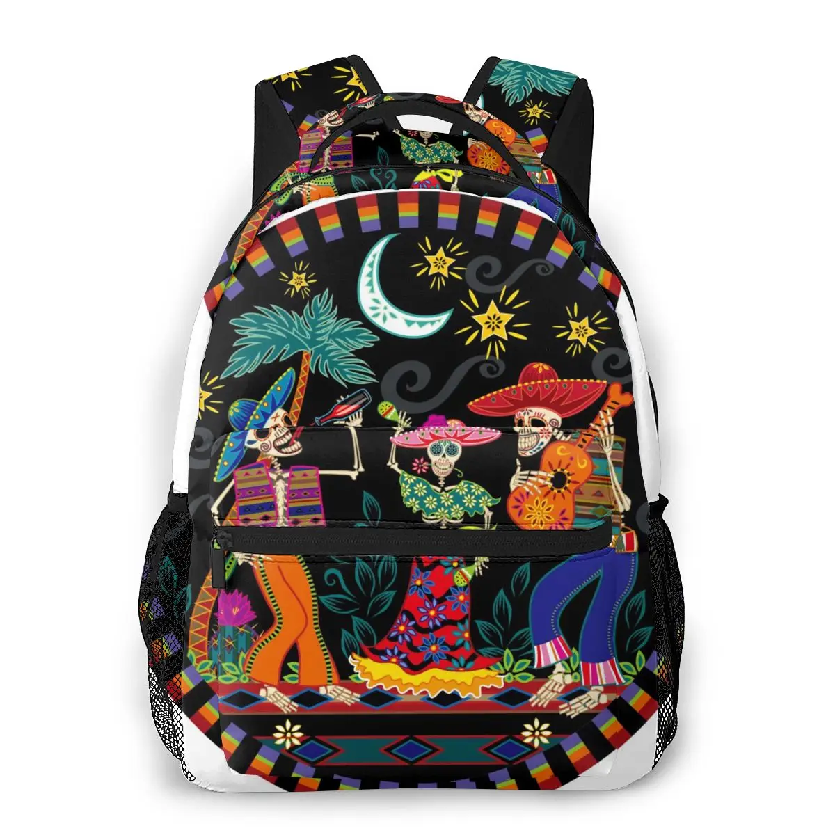 Travel Backpacks Day Of The Dead Party Girl Backpack For Women Large Capacity School Bag For Teenage