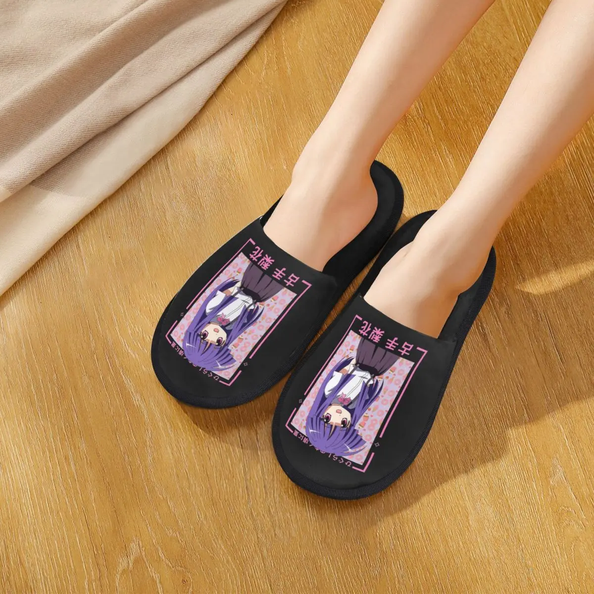 Custom Higurashi No Naku Koro Ni Slippers Memory Foam Warm Soft Women House Slipper Bedroom Comfy Shoes