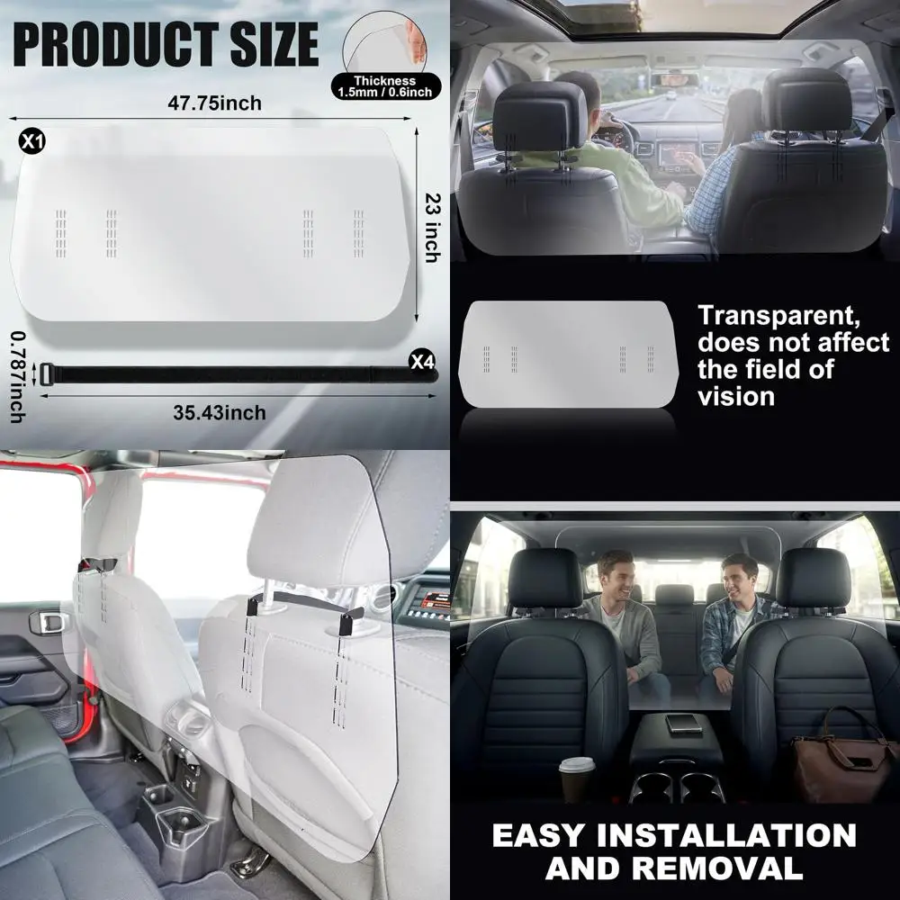 

BBTO Rideshare щит прозрачный автомобильный защитный кожух ПВХ салон автомобиля защитный барьер легко очищаемый такси водителя пассажирская универсальная часть