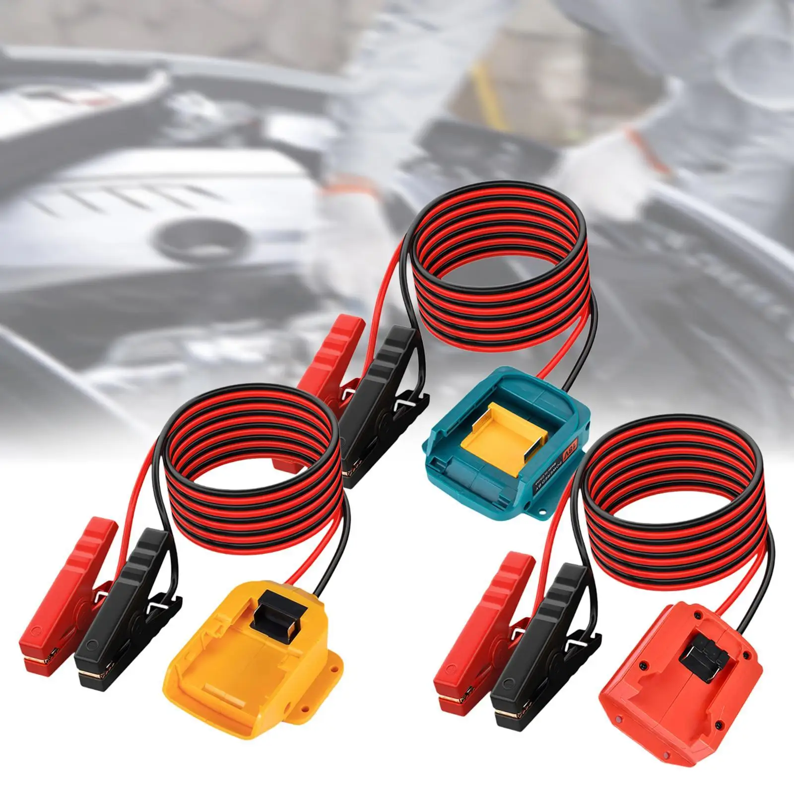 Power Battery Adapter for Boat RV Accessories Replacement Secure Grip Versatile 6ft 12 AWG Silicone Wire Jumper Cable with Clips
