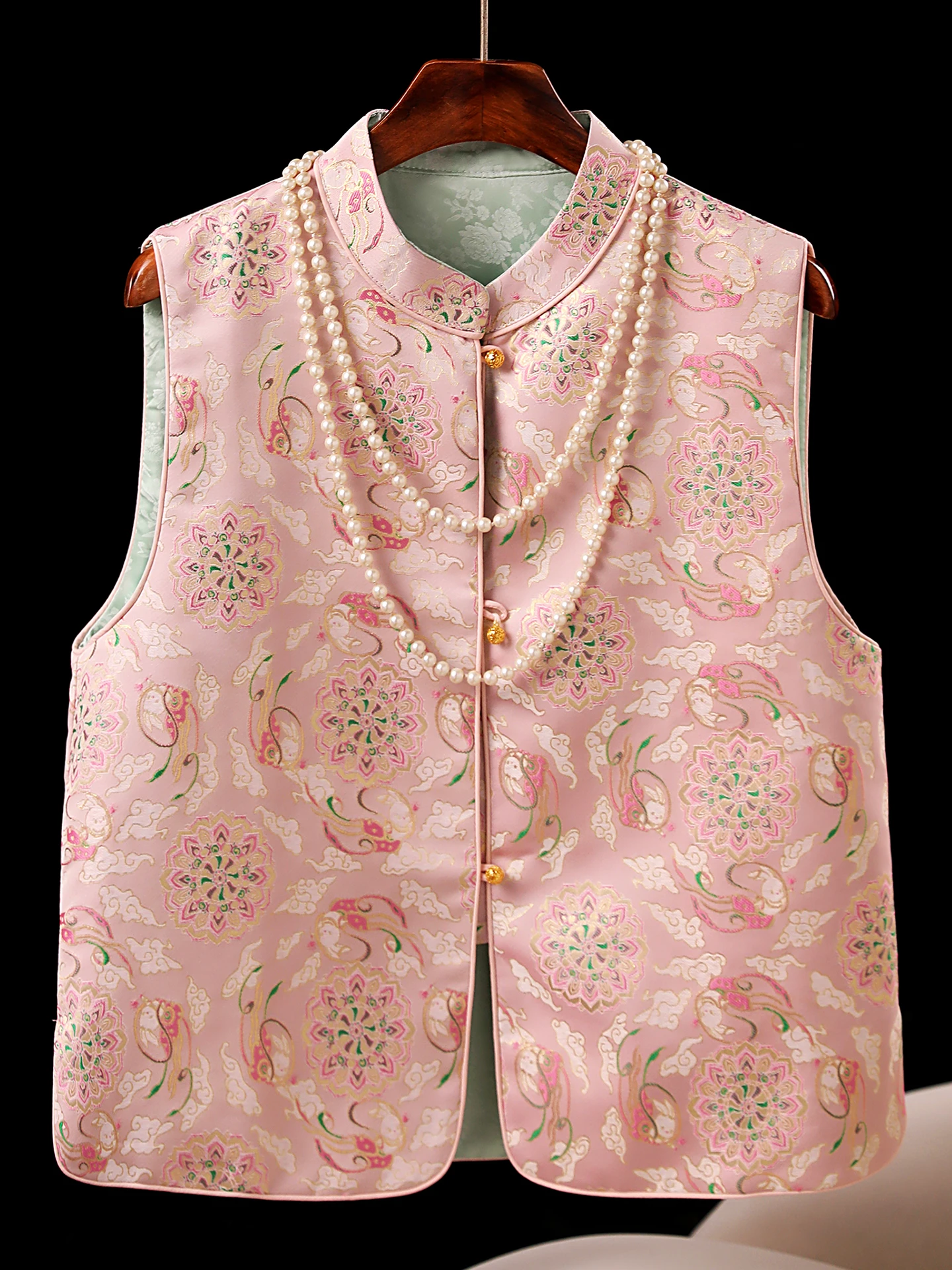 

Новая молодежная китайская жилетка-ципао с воротником-стойкой, верхняя одежда, коллекция 2026 года, высококачественная дышащая полиэстеровая жилетка-топ