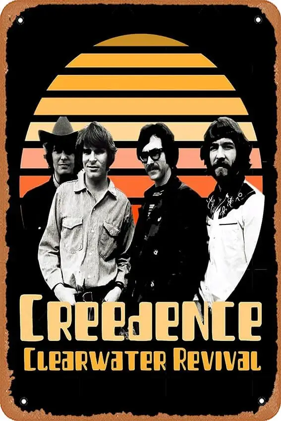 Creedence Clearwater Revival poster 30.48cm X 20.32cm Vintage metal tin signage Home decor Garage Men Cave wall art.