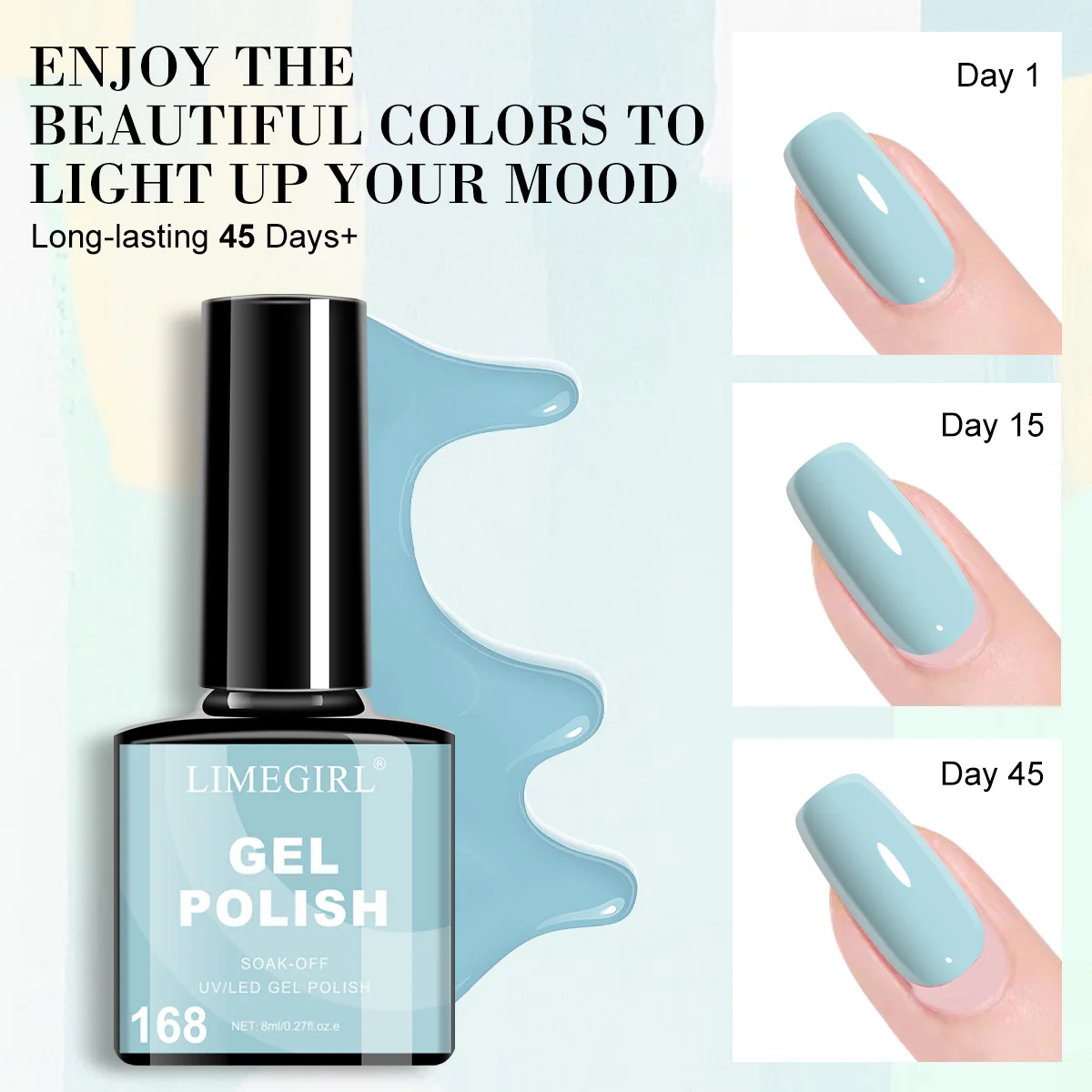 LIMEGIRL 18PCS Gel Nail Polish Kit 8ML Macaron Color UV Soaked Gel Varn Nail Polish with Nail Stickers Manicure Tools Set