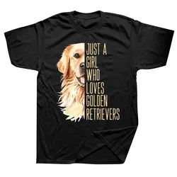 Just A Boy Who Likes Gold Cute Golden Retrievers Graphic Cotton Street Clothing Short Sleeve Birthday Gift Summer Men's T-shirt