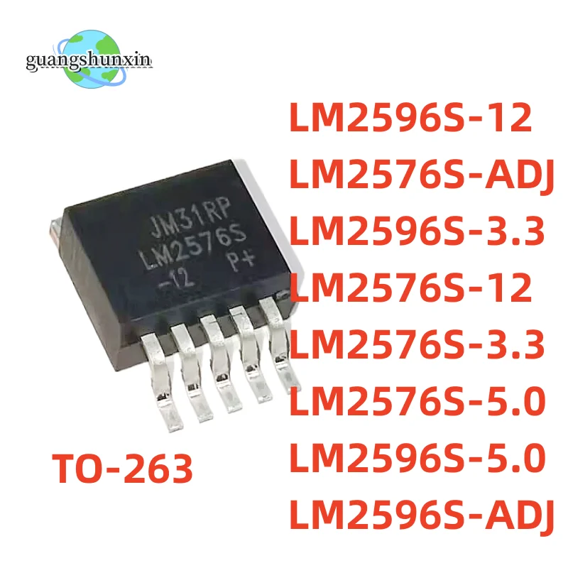 10pcs new LM2576S-3.3 LM2576S-5.0 LM2576S-12 LM2576S-ADJ LM2596S-3.3 LM2596S-5.0 LM2596S-12 LM2596S-ADJ TO-263-5