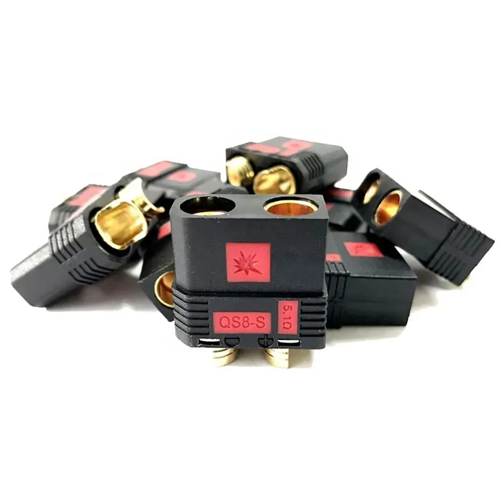 2/5 Pair QS8-S Heavy Duty Battery Connector Anti-Spark Gold Connector Large Power Plug for RC Plant Protection Drone Car Model