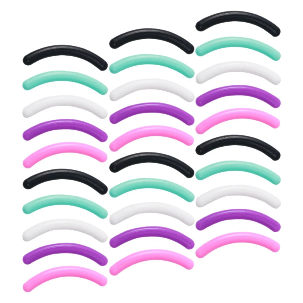 30 szt. Wkładki do zalotki do rzęs, wysokiej jakości silikonowe wkłady do wygodnego podkręcania, antypoślizgowe, wielokrotnego użytku, niezbędne do makijażu