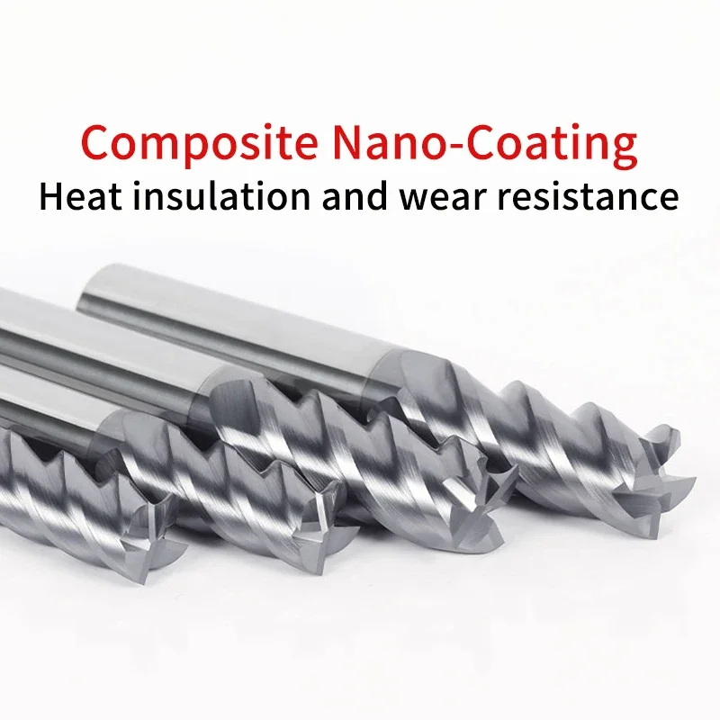 Chowmaster 1/8 3/16 1/4 5/16 3/8 1/2 Inch Size Milling Cutter HRC55 Carbide Endmill for Stainless Steel CNC Cutting Tools